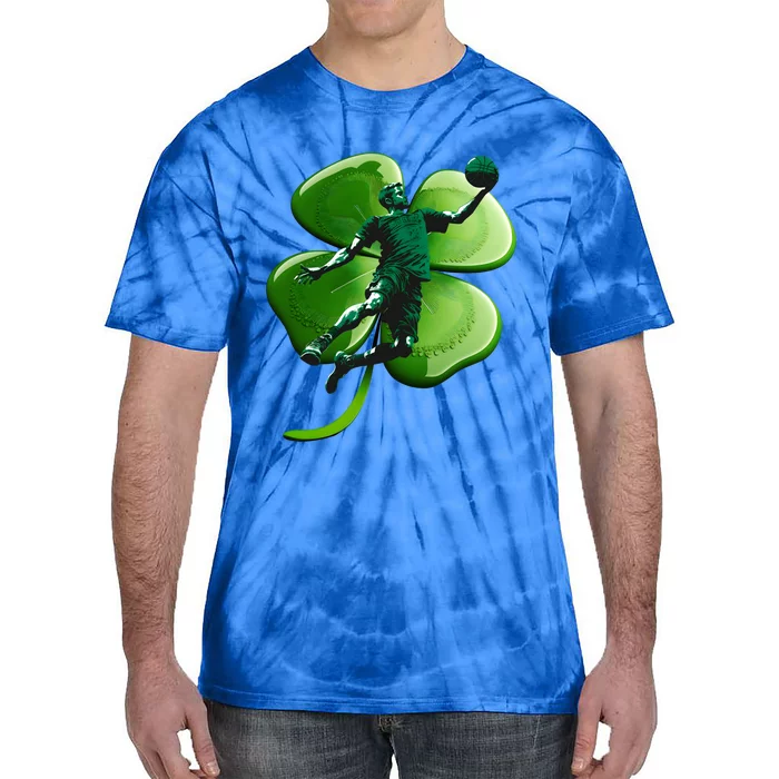 Basketball Sports Shamrock St Patricks Day Cool Gift Tie-Dye T-Shirt