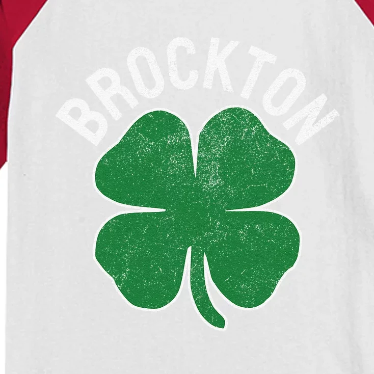 Brockton Shamrock St. Patrick's Day Saint Paddy's Irish Kids Colorblock Raglan Jersey