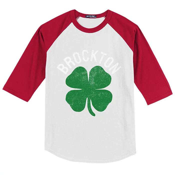 Brockton Shamrock St. Patrick's Day Saint Paddy's Irish Kids Colorblock Raglan Jersey