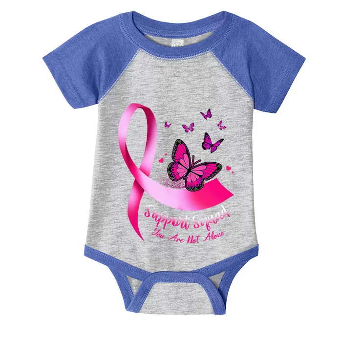 Butterfly Support Squad Breast Cancer Warrior Pink Infant Baby Jersey Bodysuit