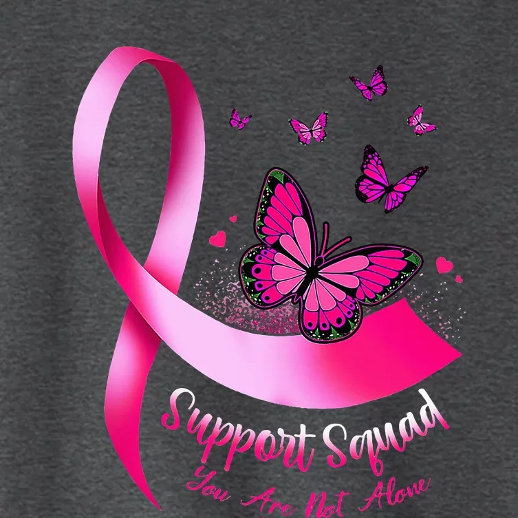 Butterfly Support Squad Breast Cancer Warrior Pink Women's Crop Top Tee