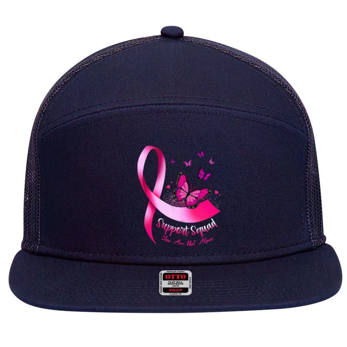 Butterfly Support Squad Breast Cancer Warrior Pink 7 Panel Mesh Trucker Snapback Hat