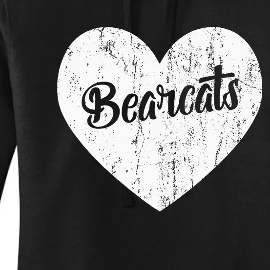 Bearcats School Sports Fan Team Spirit Mascot Heart Gift Women's Pullover Hoodie