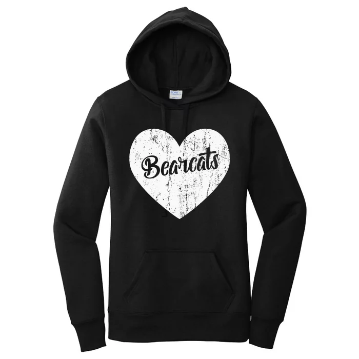 Bearcats School Sports Fan Team Spirit Mascot Heart Gift Women's Pullover Hoodie