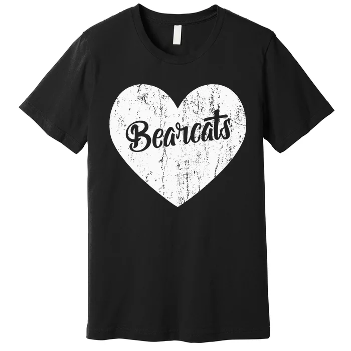 Bearcats School Sports Fan Team Spirit Mascot Heart Gift Premium T-Shirt