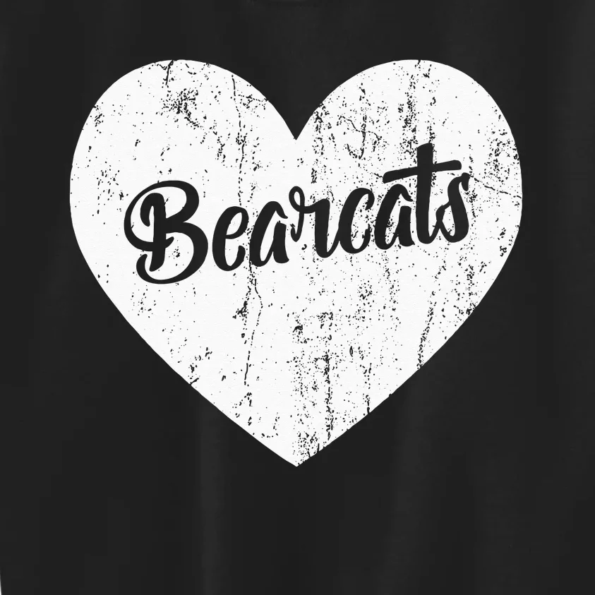 Bearcats School Sports Fan Team Spirit Mascot Heart Gift Kids Sweatshirt