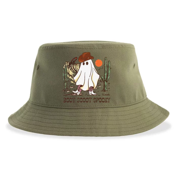 Boot Scoot Spooky Ghost Western Cowboy Ghost Halloween Sustainable Bucket Hat