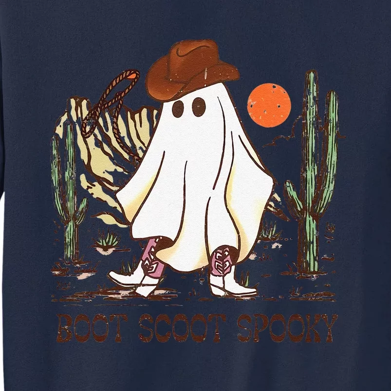 Boot Scoot Spooky Ghost Western Cowboy Ghost Halloween Tall Sweatshirt