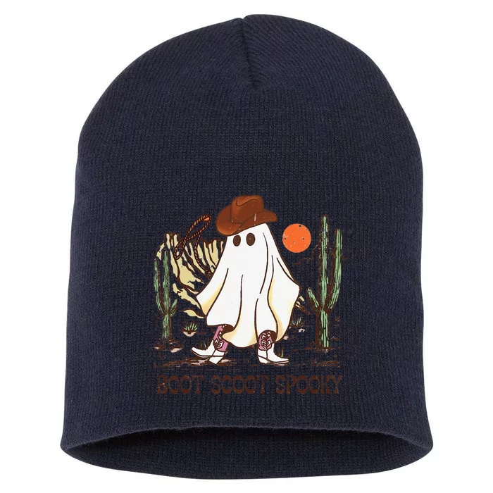 Boot Scoot Spooky Ghost Western Cowboy Ghost Halloween Short Acrylic Beanie