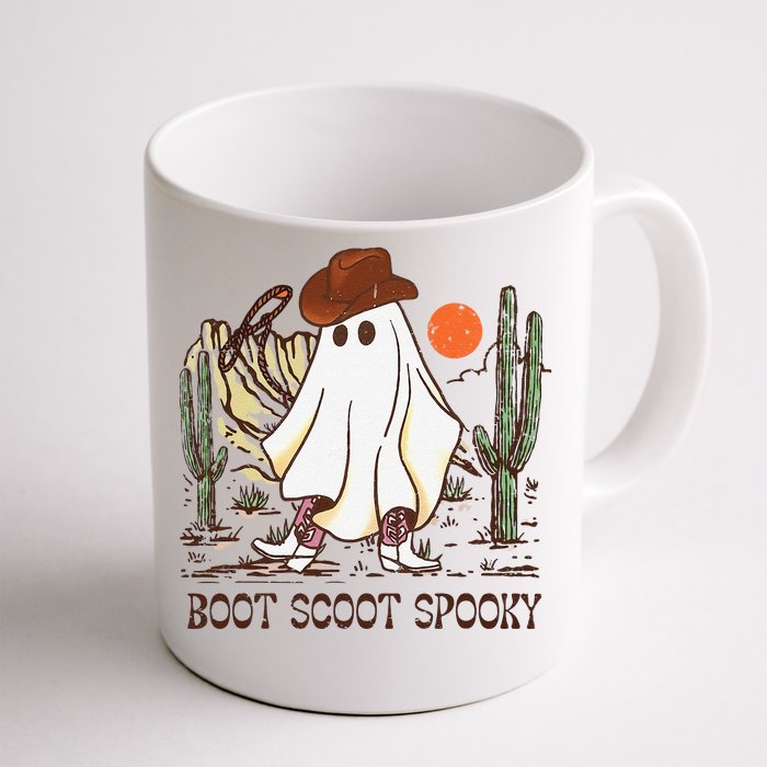 Boot Scoot Spooky Ghost Western Cowboy Ghost Halloween Front & Back Coffee Mug