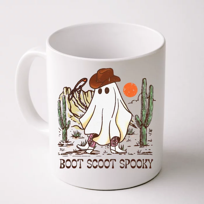 Boot Scoot Spooky Ghost Western Cowboy Ghost Halloween Front & Back Coffee Mug