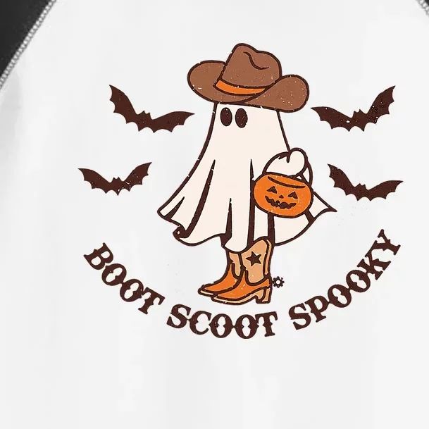 Boot Scoot Spooky Cowboy Ghost Groovy Retro Halloween Toddler Fine Jersey T-Shirt