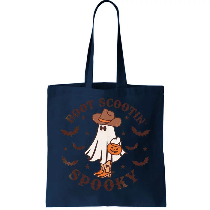 Boot Scoot Spooky Groovy Halloween Western Cowhide Tote Bag