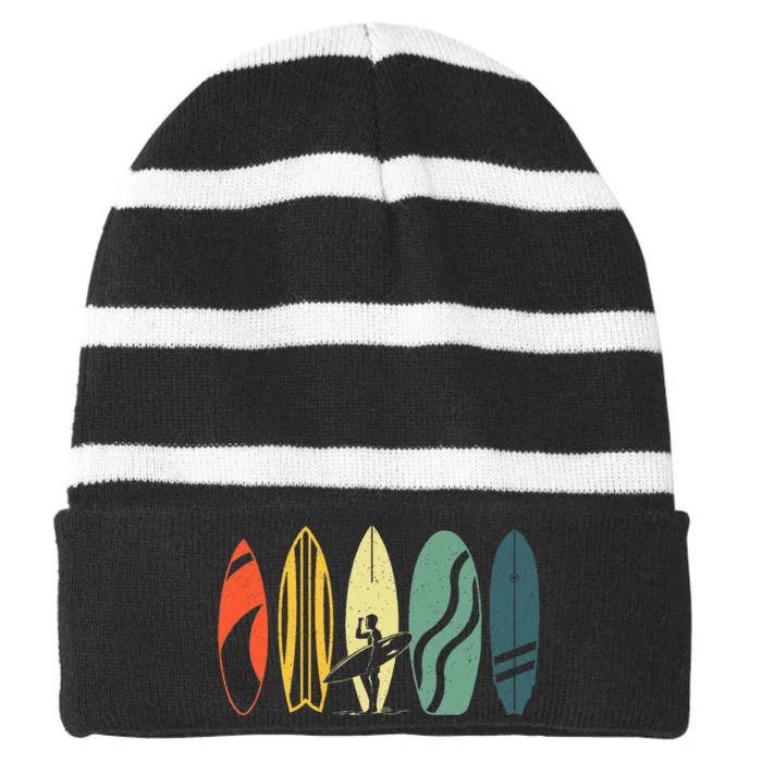 Best Surfboard Surfing Surfer Surfboard Striped Beanie with Solid Band