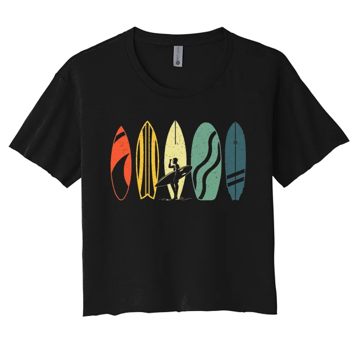 Best Surfboard Surfing Surfer Surfboard Women's Crop Top Tee