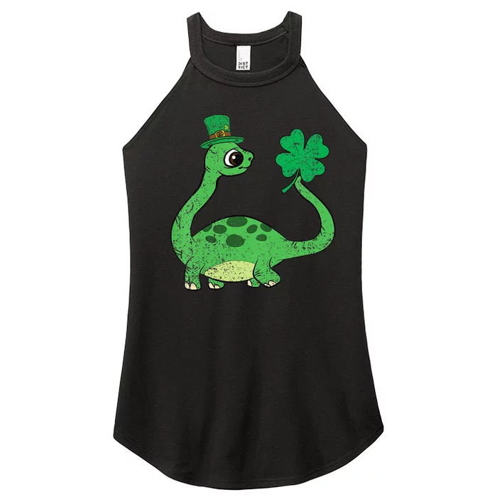 Brontosaurus Shamrock St Patricks Day Women’s Perfect Tri Rocker Tank