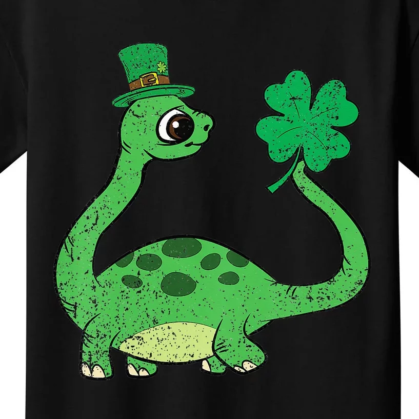 Brontosaurus Shamrock St Patricks Day Kids T-Shirt