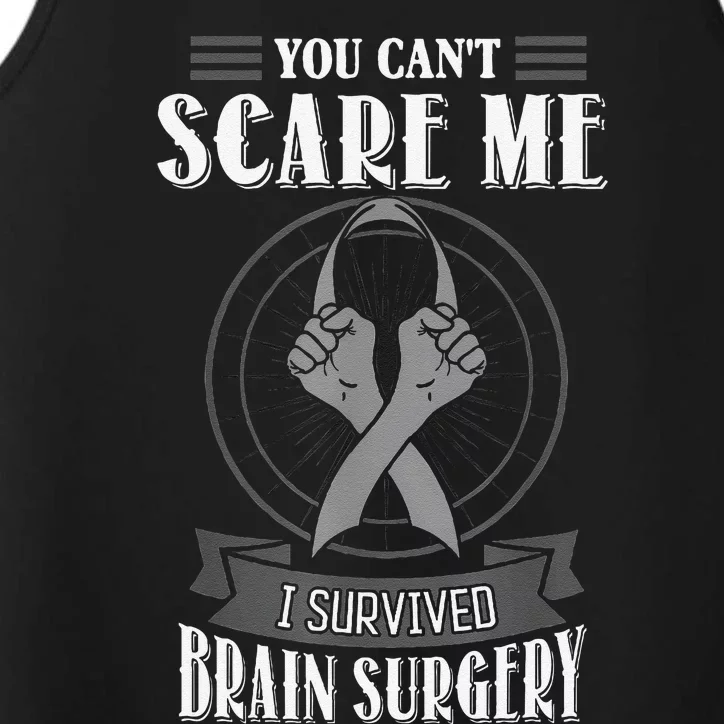 Brain Surgery Survivor Tumor Cancer Awareness Head In Jury Performance Tank