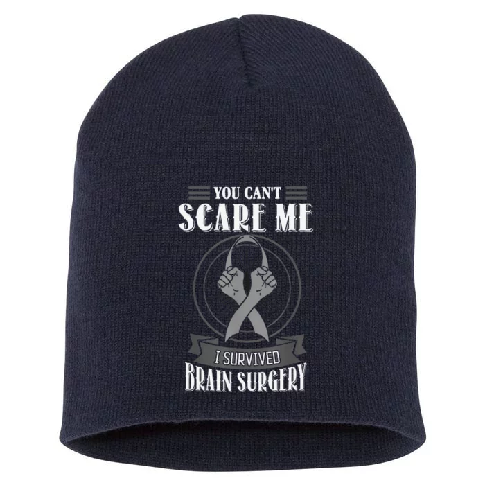 Brain Surgery Survivor Tumor Cancer Awareness Head In Jury Short Acrylic Beanie