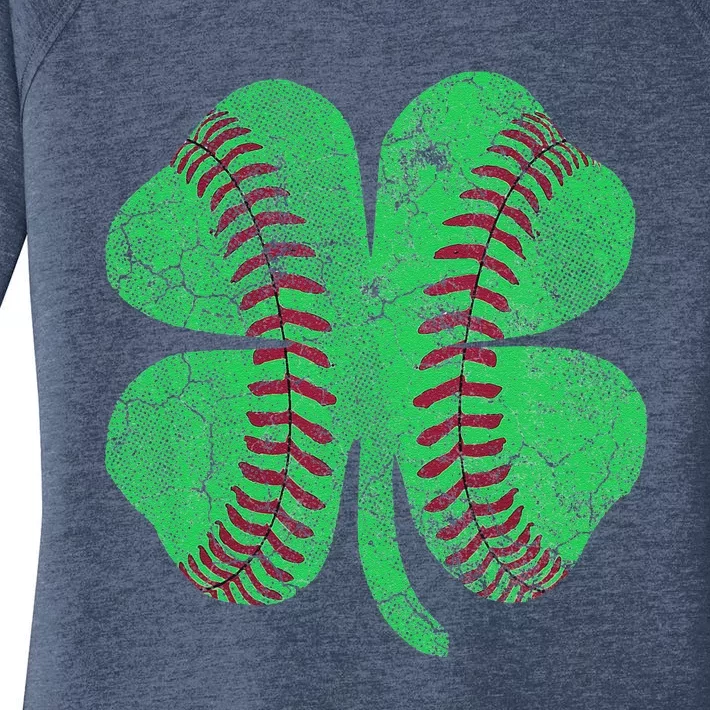 Baseball Shamrock St. Patrick's Day Irish Saint Paddys Gift Women's Perfect Tri Tunic Long Sleeve Shirt