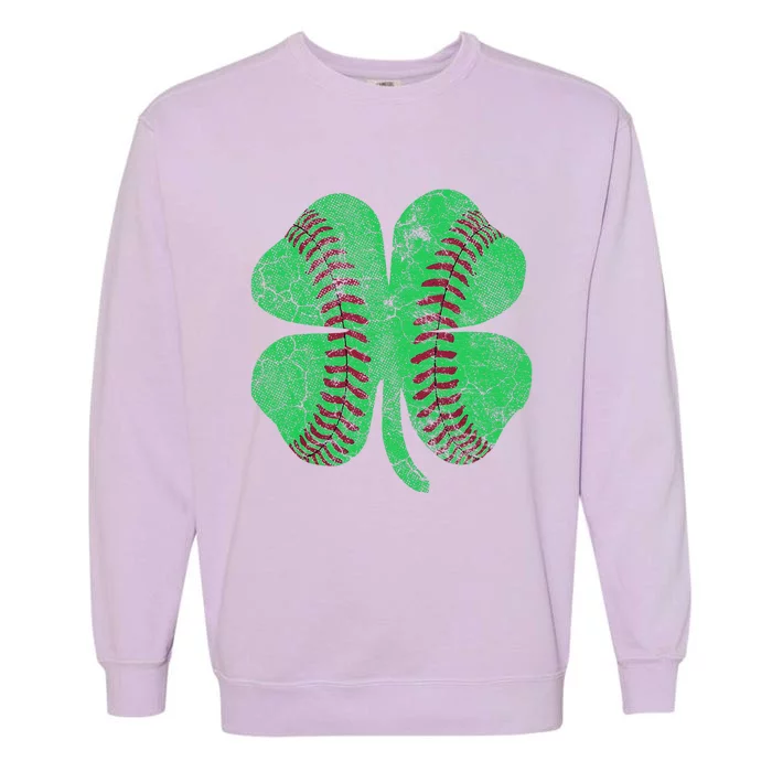 Baseball Shamrock St. Patrick's Day Irish Saint Paddys Gift Garment-Dyed Sweatshirt