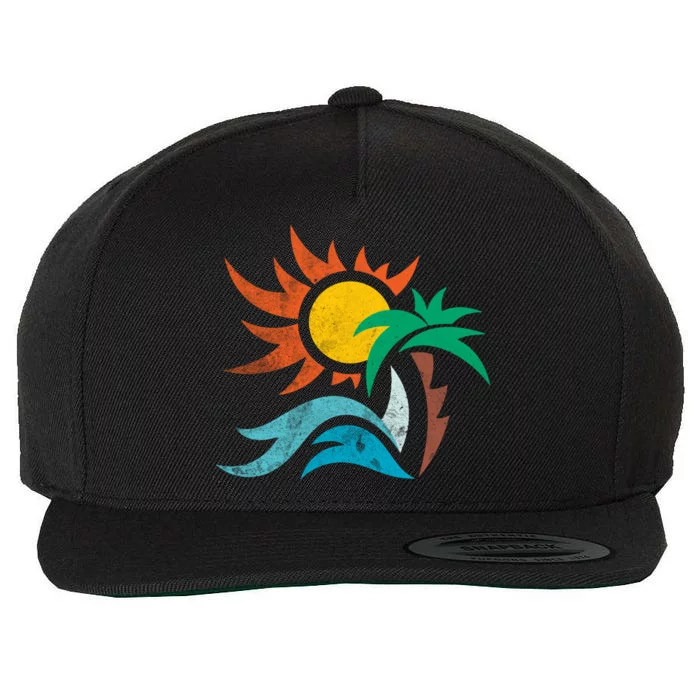 Beach Sunset Summer Wool Snapback Cap