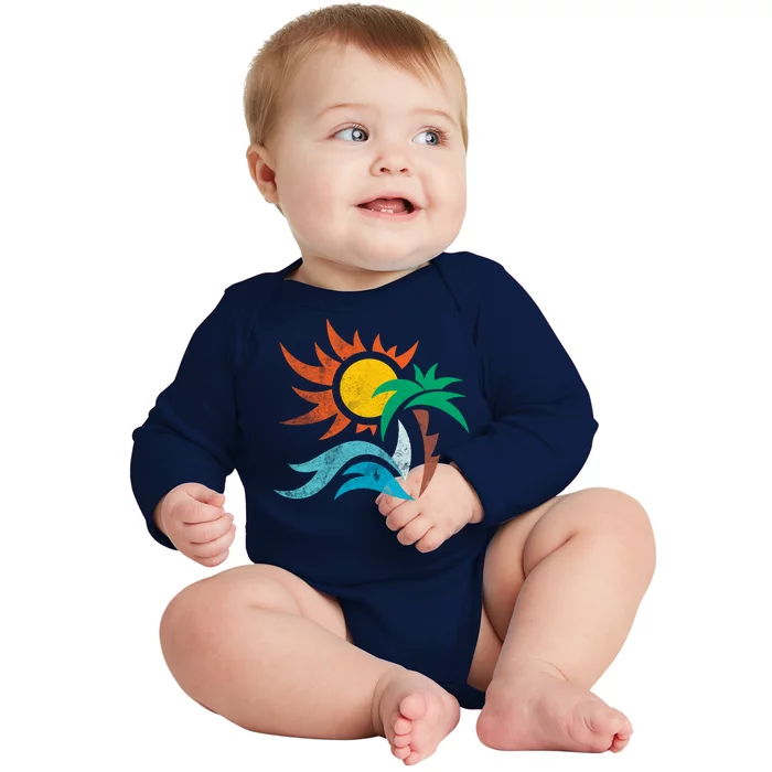 Beach Sunset Summer Baby Long Sleeve Bodysuit