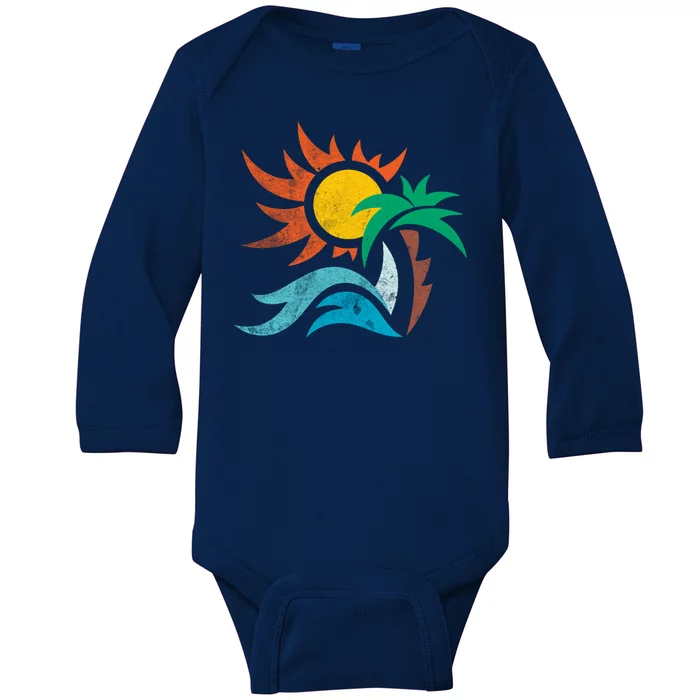 Beach Sunset Summer Baby Long Sleeve Bodysuit