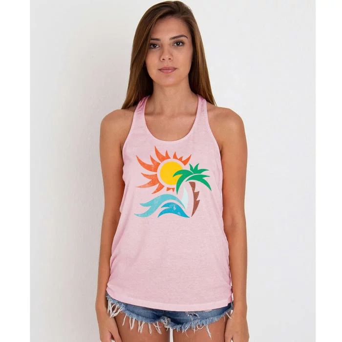 Beach Sunset Summer Women's Knotted Racerback Tank