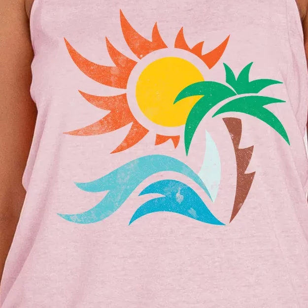 Beach Sunset Summer Women's Knotted Racerback Tank