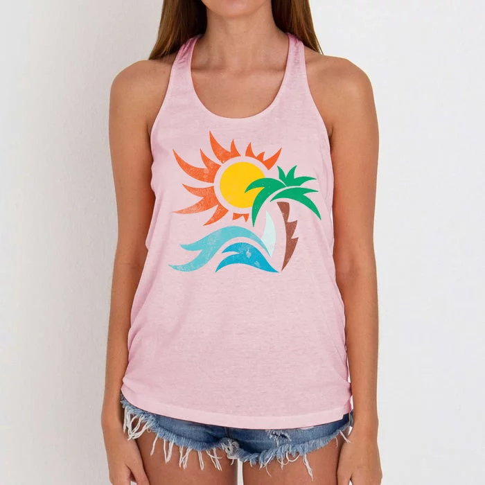 Beach Sunset Summer Women's Knotted Racerback Tank