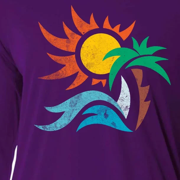 Beach Sunset Summer Cooling Performance Long Sleeve Crew