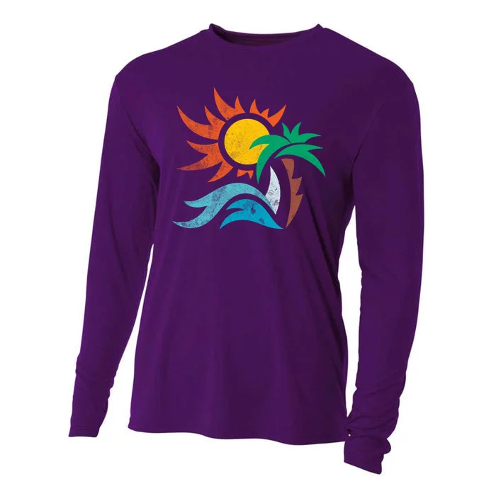 Beach Sunset Summer Cooling Performance Long Sleeve Crew