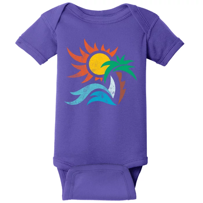 Beach Sunset Summer Baby Bodysuit