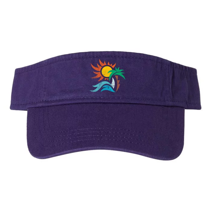 Beach Sunset Summer Valucap Bio-Washed Visor