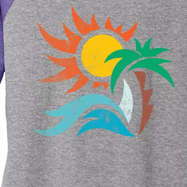 Beach Sunset Summer Women's Tri-Blend 3/4-Sleeve Raglan Shirt