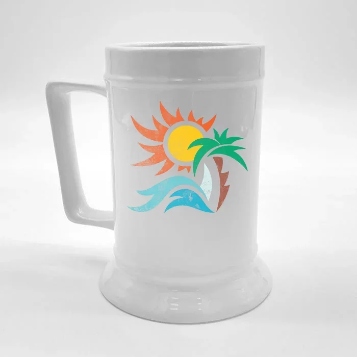 Beach Sunset Summer Front & Back Beer Stein