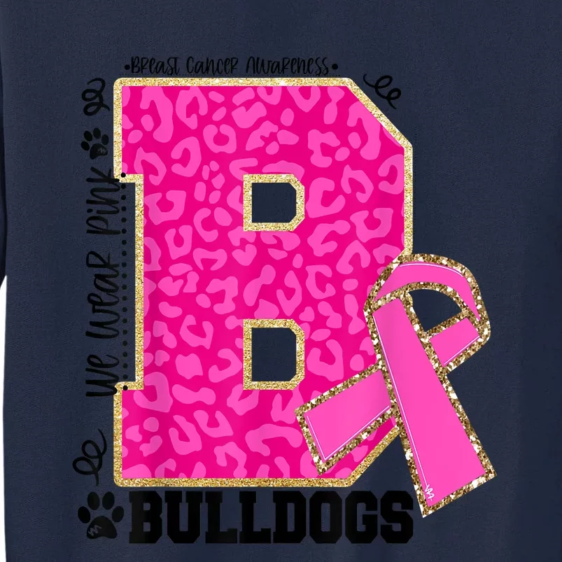 Bulldogs School Spirit Game Day We Wear Pink Breast Cancer Tall Sweatshirt