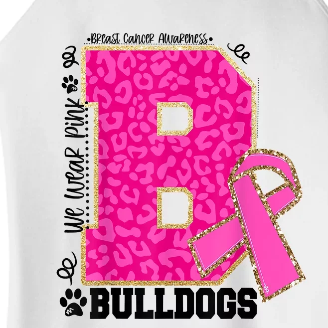 Bulldogs School Spirit Game Day We Wear Pink Breast Cancer Women’s Perfect Tri Rocker Tank