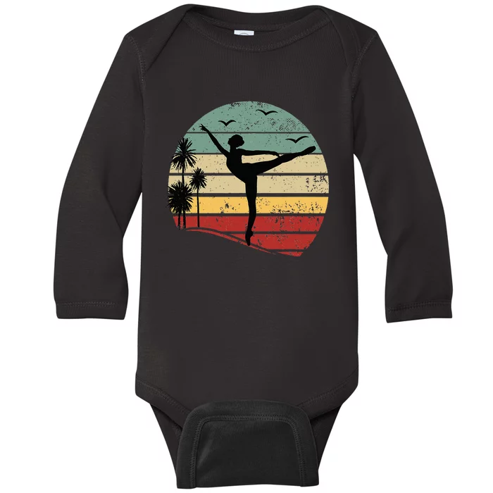 Ballet Silhouette Sunset Ballet Ballet Ballerina Baby Long Sleeve Bodysuit