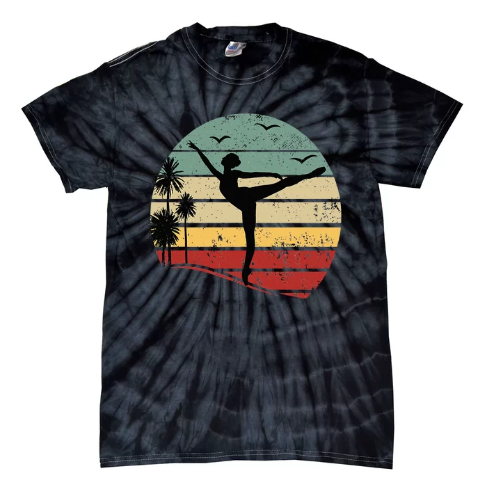 Ballet Silhouette Sunset Ballet Ballet Ballerina Tie-Dye T-Shirt