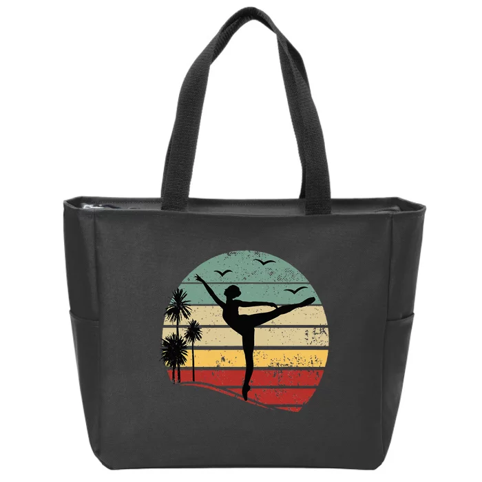 Ballet Silhouette Sunset Ballet Ballet Ballerina Zip Tote Bag