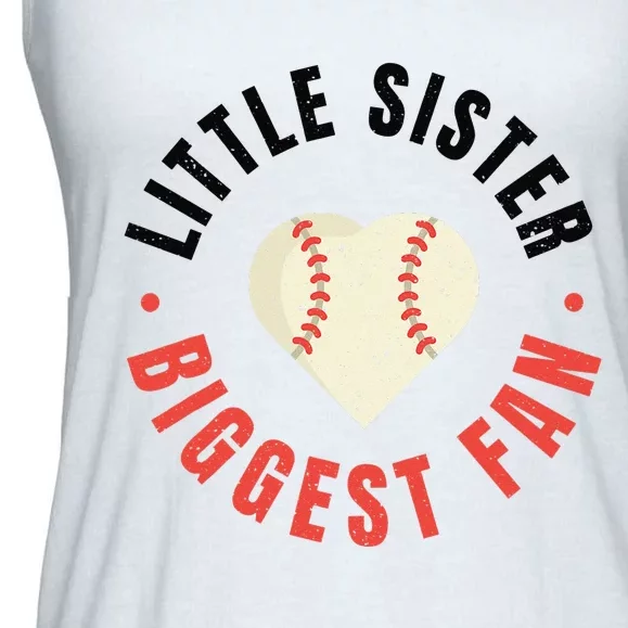 Baseball Sister 's Little Sister Biggest Fan Tee Ball Ladies Essential Flowy Tank