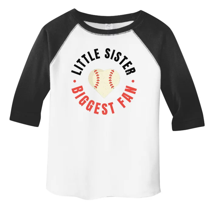 Baseball Sister 's Little Sister Biggest Fan Tee Ball Toddler Fine Jersey T-Shirt