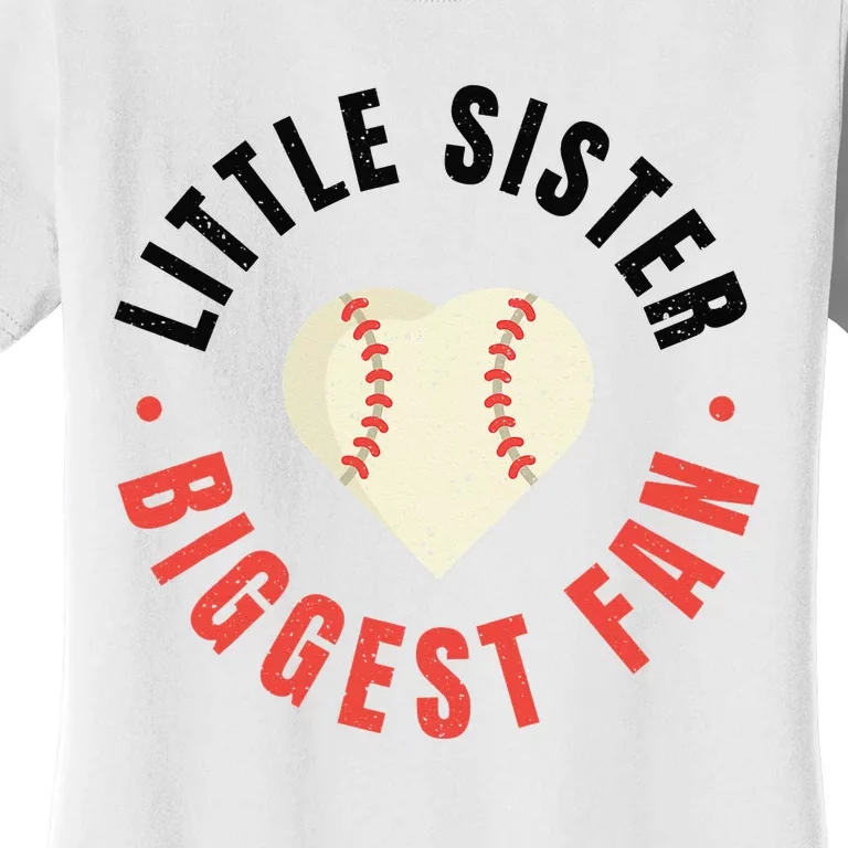 Baseball Sister 's Little Sister Biggest Fan Tee Ball Women's T-Shirt