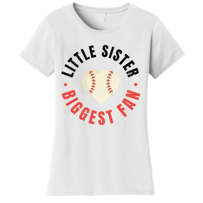 Baseball Sister 's Little Sister Biggest Fan Tee Ball Women's T-Shirt