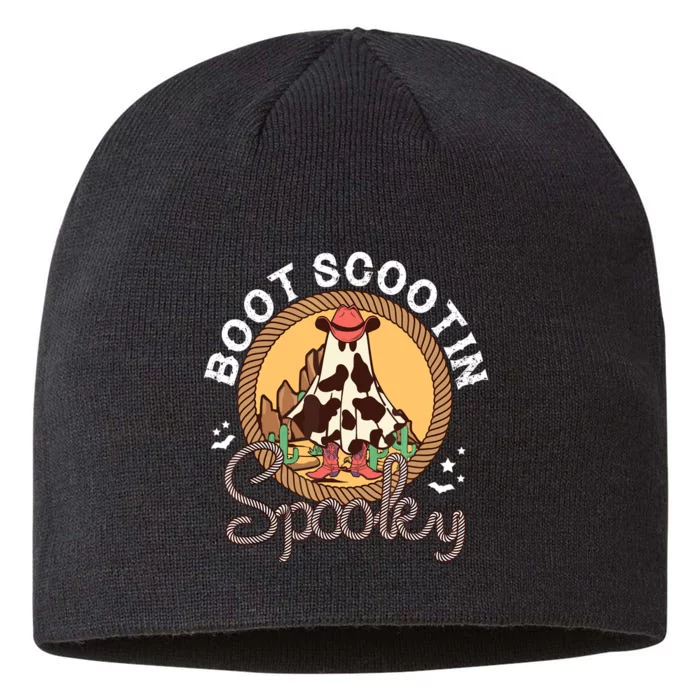 Boot Scootin Spooky Western Halloween Ghost Spooky Season 8 1/2in Sustainable Knit Beanie