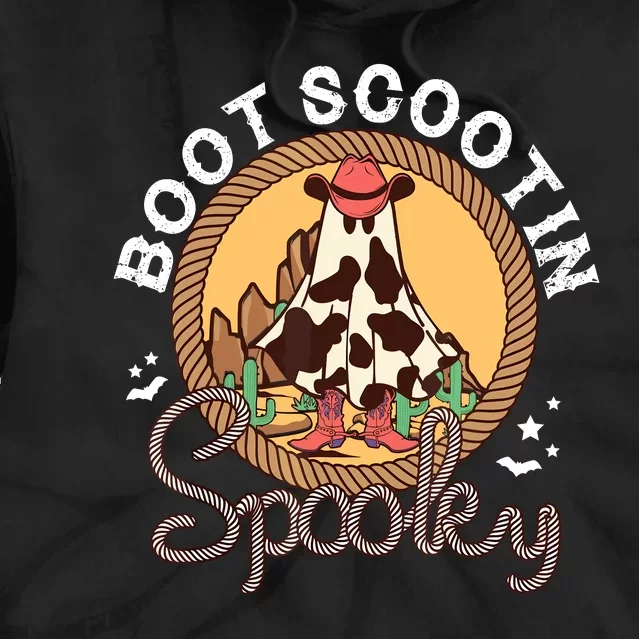 Boot Scootin Spooky Western Halloween Ghost Spooky Season Tie Dye Hoodie