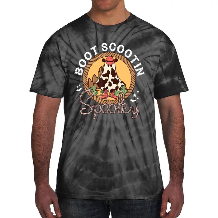 Boot Scootin Spooky Western Halloween Ghost Spooky Season Tie-Dye T-Shirt