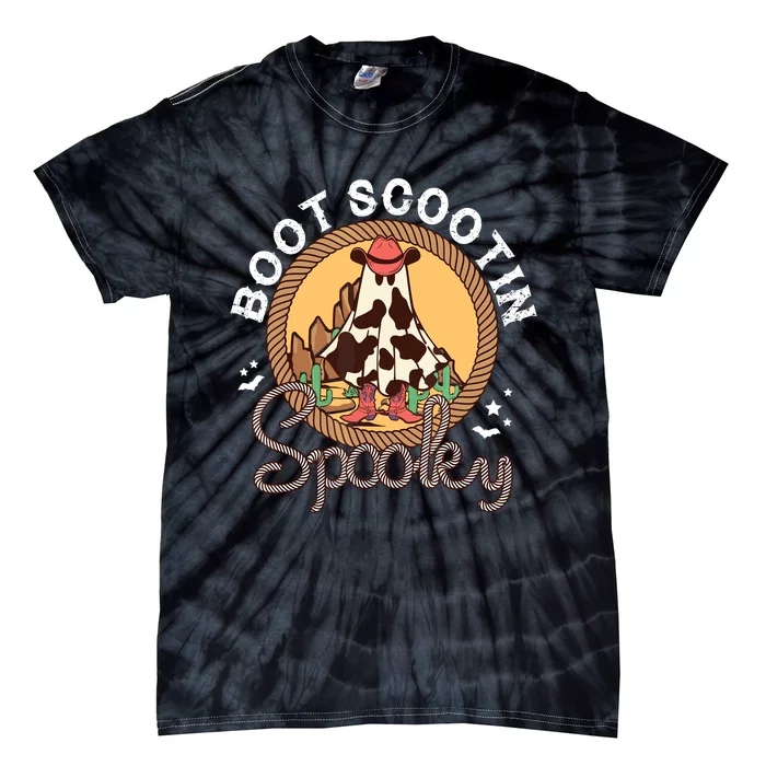 Boot Scootin Spooky Western Halloween Ghost Spooky Season Tie-Dye T-Shirt